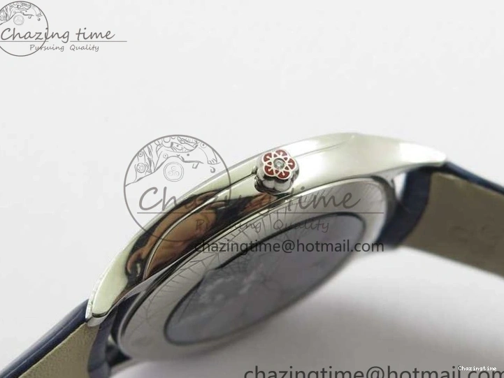 0422 Ladies’ De Ville Trésor Diamond Blue Dial Blue Fabric Watch OXF 1:1 Best Edition Swiss Quartz Upgraded 7892